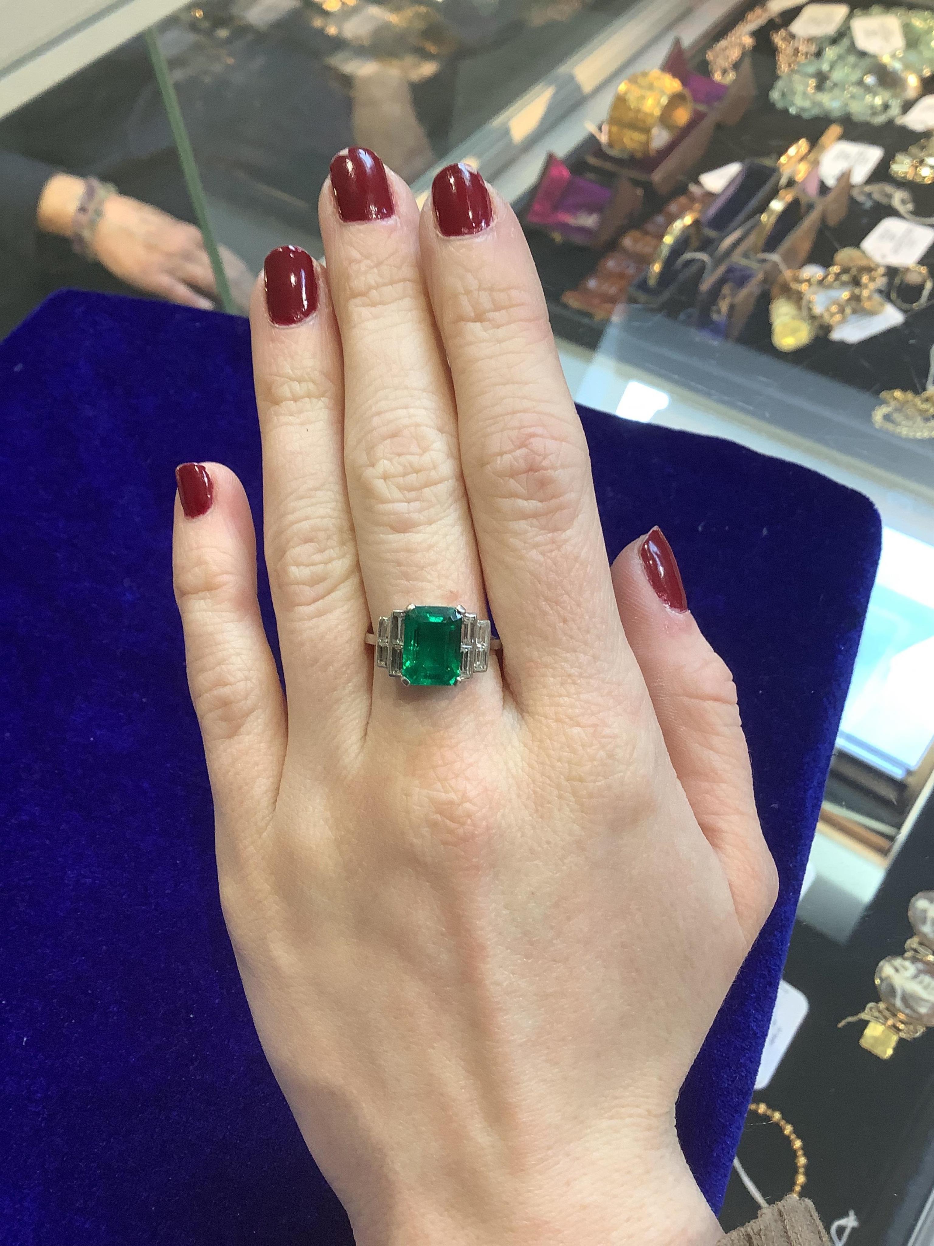 A fine Art Deco emerald and diamond ring, circa 1930